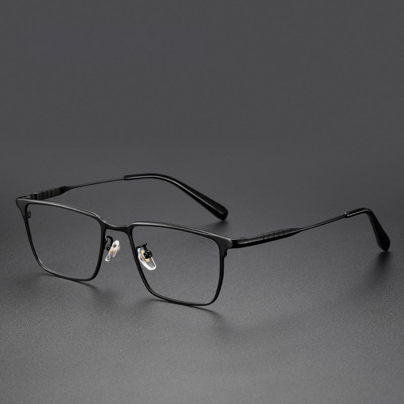 Custom Men's Ultra-Lightweight Square Titanium Prescription Glasses